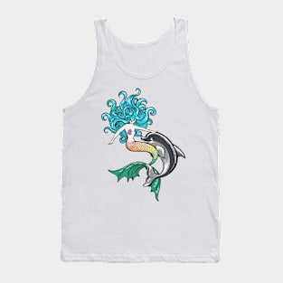 Mermaid with Dolphin Baby Tank Top